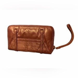 CONVERSE eggplant Leather Wristlet Wallet